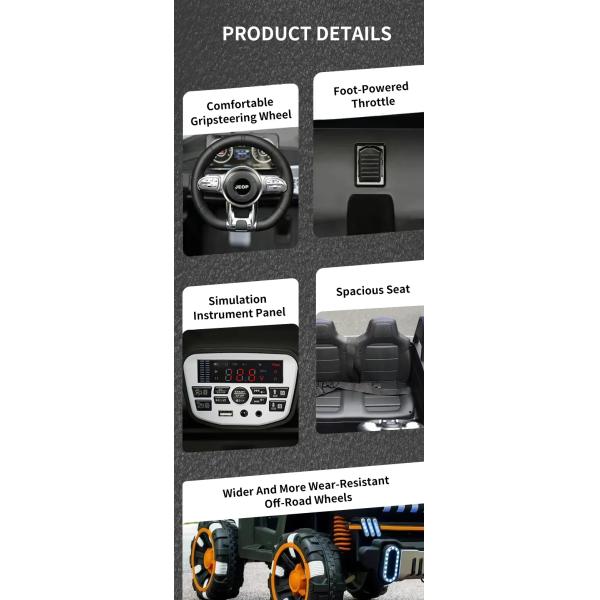 ABS Plastic Kids Electric Toy Car 2 Seater 12v Ride On Multifunctional