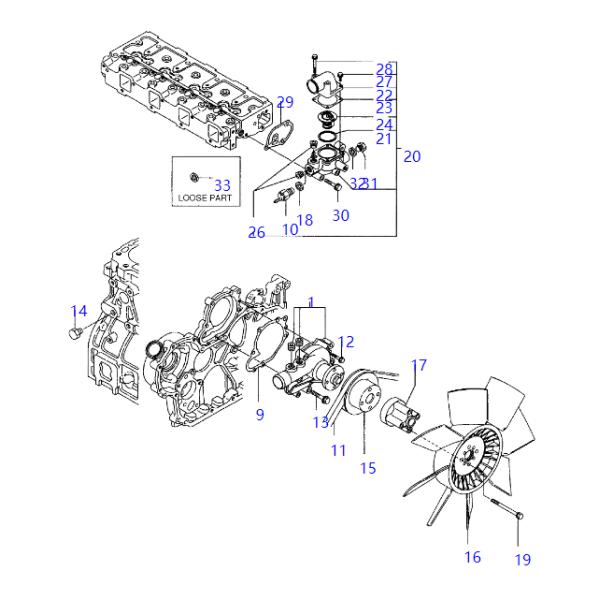 121850-49800 12185049800 Thermostat Excavator Engine Parts Fit DOOSAN SOLAR 75-V 55-V