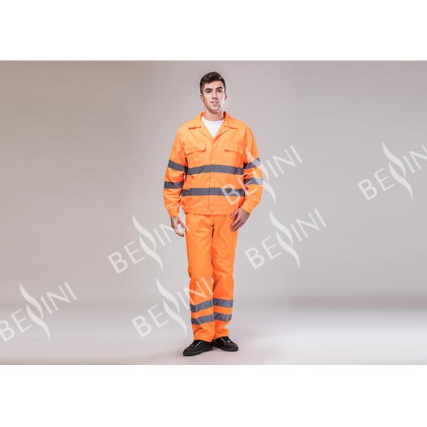 Lightweight Construction High Visibility Clothing , Reflective Safety Apparel