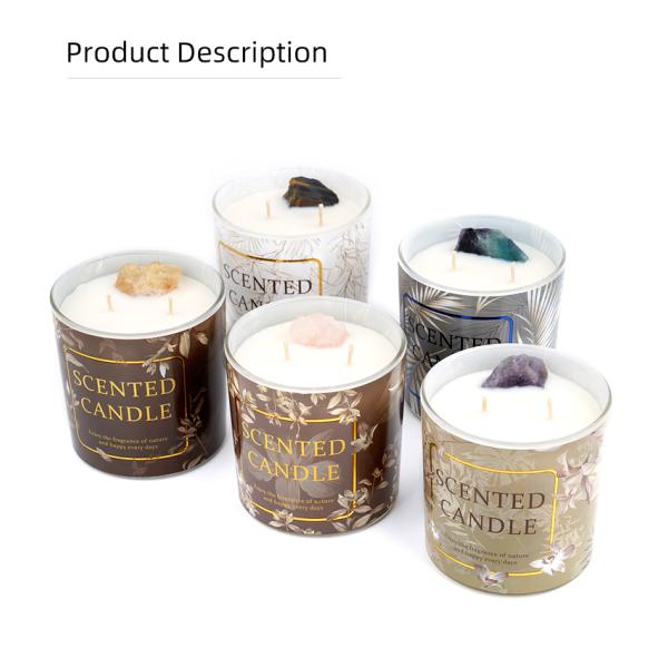 Glass Jar Fragrance Scented Candle Wax With Natural Soy Wax And Crystal