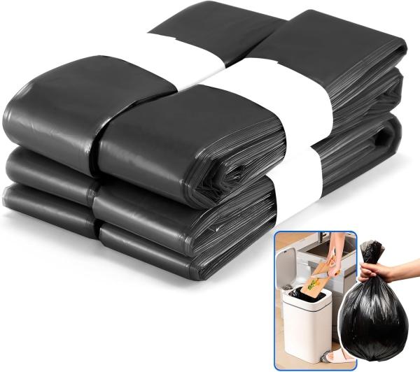 Self Seal Trash Can Automatic Bag Biodegradable Black Polythene Bags For Dustbin