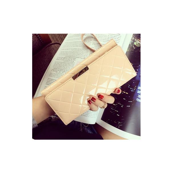 2016 summer sweet new Slim simple long section clutch wallet Ms. Lingge patent leather