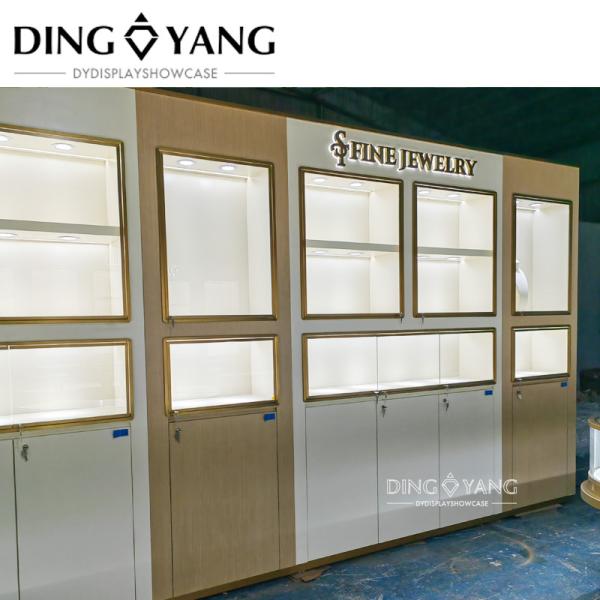 Современный стиль моды Деревянные ювелирные украшения Стенная витрина с низким энергопотреблением