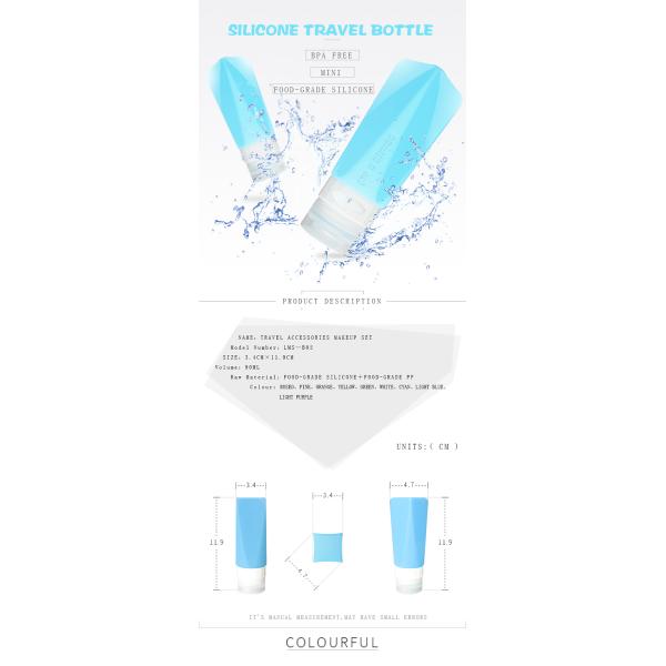 TSA одобрило красочное перемещение силикона разливает 90ml по бутылкам