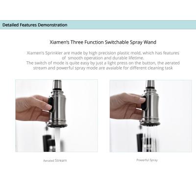 Single Lever Deck Mount Kitchen Sink Faucet Retractable Hose DC4.5V-6.5V
