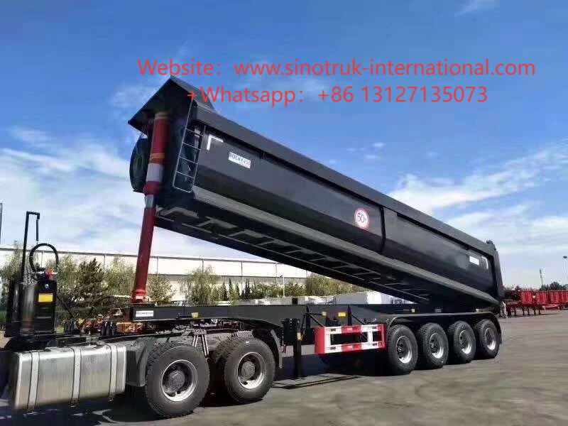 3-Axle Self-Unloading Semi-Trailer: 50CBM & 80-100T Load-Bearing Capacity