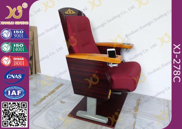 Antique Solid Wood Auditorium Chairs With Solid Wood Armrest And Cup Holder
