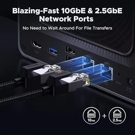 Ugreen DXP4800 Plus 4-Bay NAS Network Storage with Intel Gold 8505 5-Core CPU, 8GB DDR5 RAM, and 112TB Max Capacity