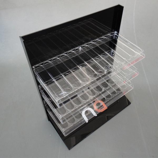 3 Tiers Acrylic Rack for Lipgloss Compartment Plexiglass Lipstick Display Stand