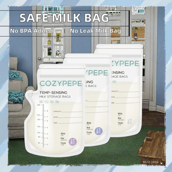 BPA-Free Leak-Proof Double Graduated Stand up Pouch Disposable Refrigerable Food Grade PE Gravure Printed Milk Storage Bag