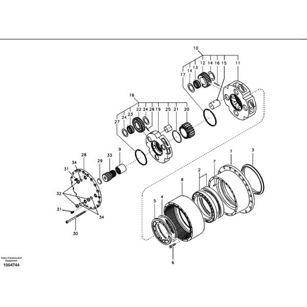 Cast Iron Final Drive Cover 20 Holes EC210 TSA7117-30350 VOE14602566 VOE14517929