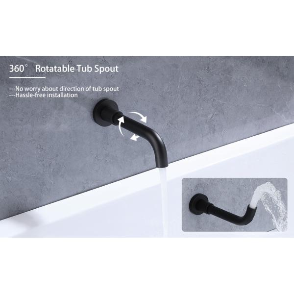 Matte Black Rotatable Zinc Shower Head Spout Tub And Shower Trim Kit With Valve