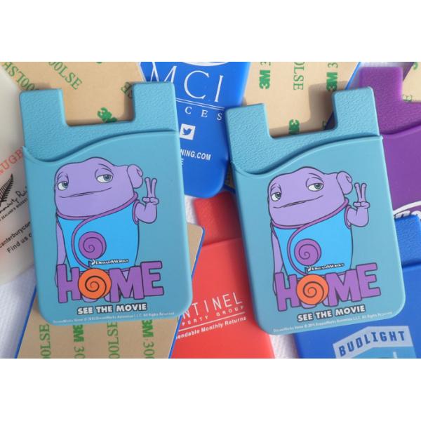 Smart Pocket Silicone Business Card Holder Simple Pattern With Logo Printed