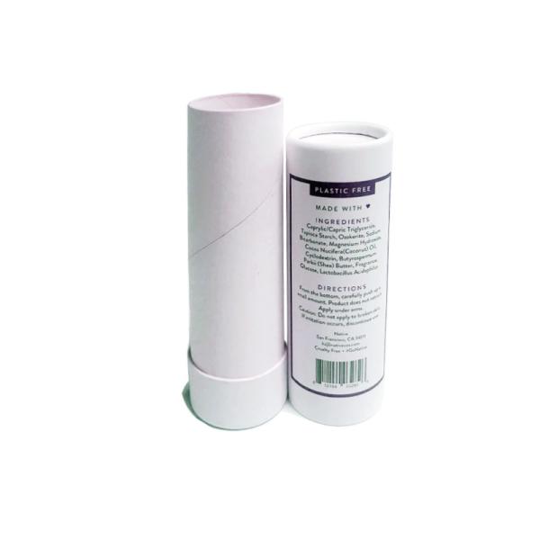 Ultralight White Cardboard Tube Packaging , Biodegradable Round Paper Tube Packaging