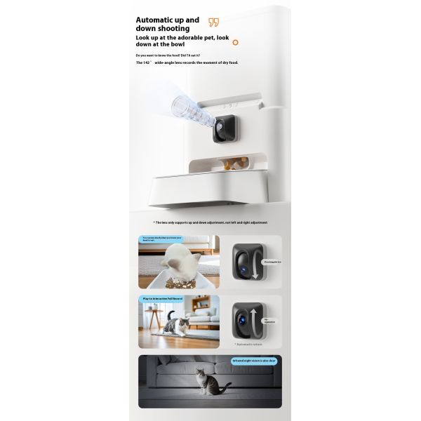 2025 Smart Pet Feeder Camera Eco-Friendly Plastic Solid Battery Charge Automatic Timed 6L Bowl Dispenser Dog Cat Tuya Video App