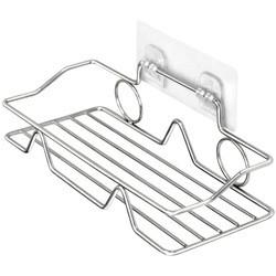 Bathroom Shelf Organizer Storage Kitchen Rack with Traceless Transparent Adhesive No Drilling SUS304 Stainless Steel