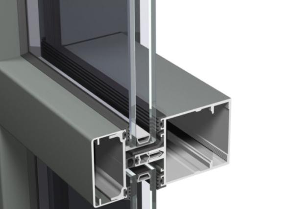 Waterproof Glass Aluminum Curtain Wall Systems High Security Performance