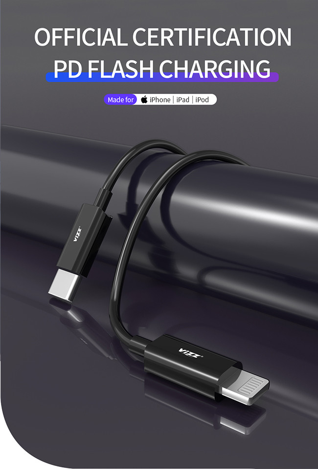 Зарядные кабели USB молнии 3A TW25 PD безопасности Ecofriendly