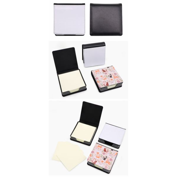 Custom Printing Student Stationery Sticky Notes Set Sublimation Pu Leather Sticky Note Box
