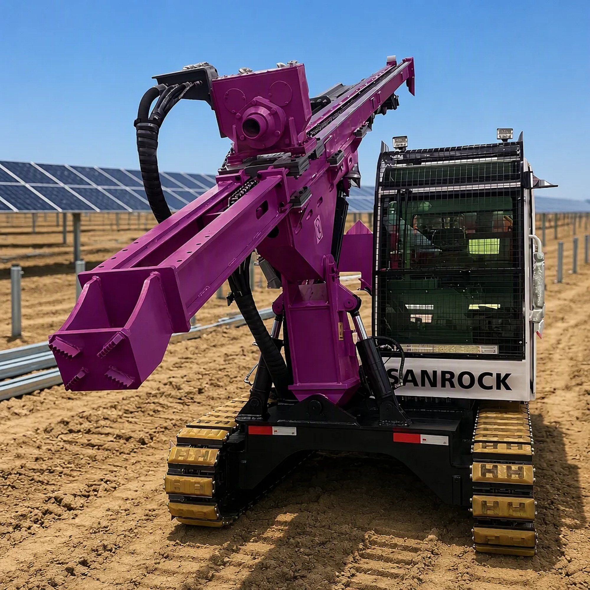 Screw Pile Driver Machine Alignment Control Precision Depth Borehole 30m Solar Photovoltaic Pile Driver