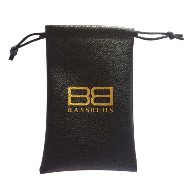 PU Gold-Stamped Leather Bag, High-Grade PU Spring-Type Automatic Storage Bag, Drawstring Cloth Bag, Coin And Key Storage Leather Bag, Headband-Style Data Cable Storage Bag