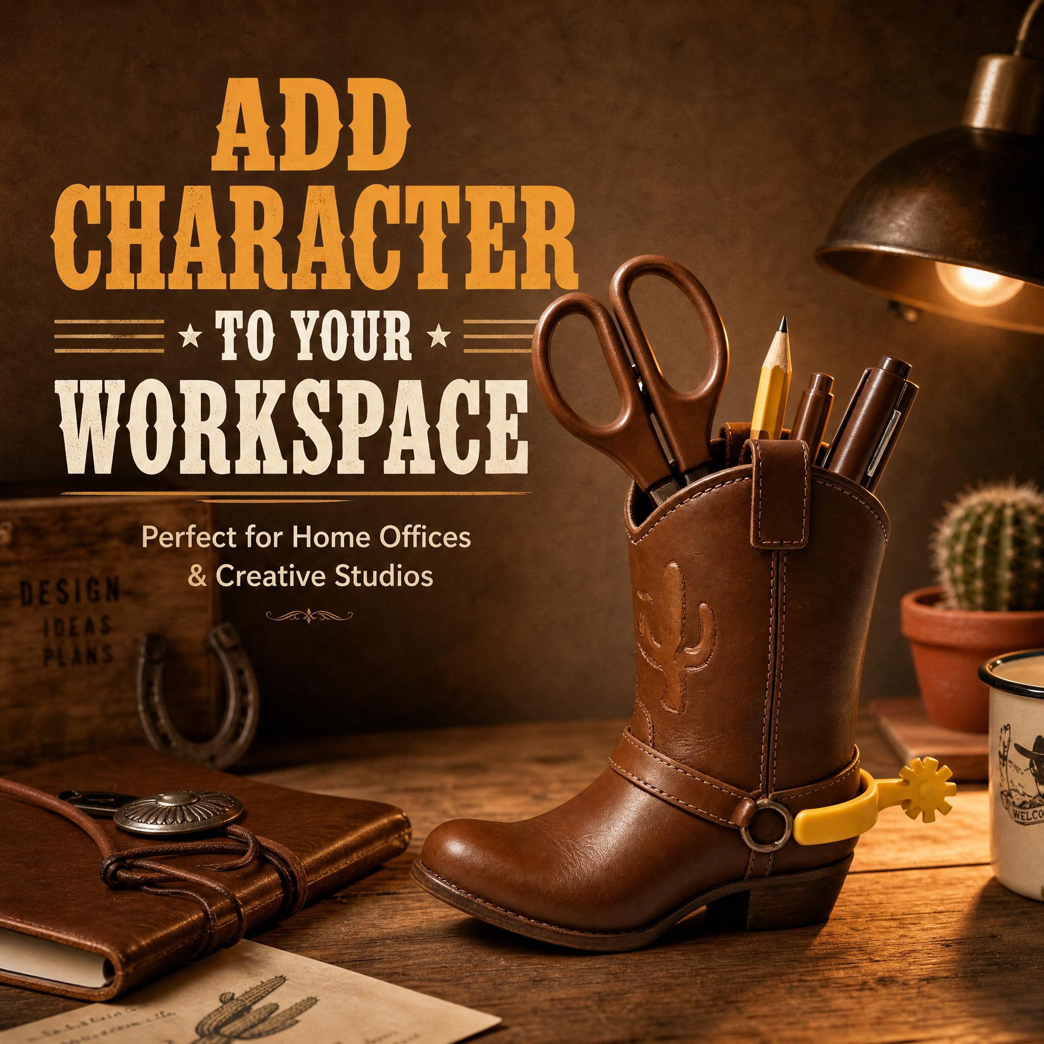 Novelty PETG 3d Printing Officeworks Cowboy Boot Style Pen Storage Organizer