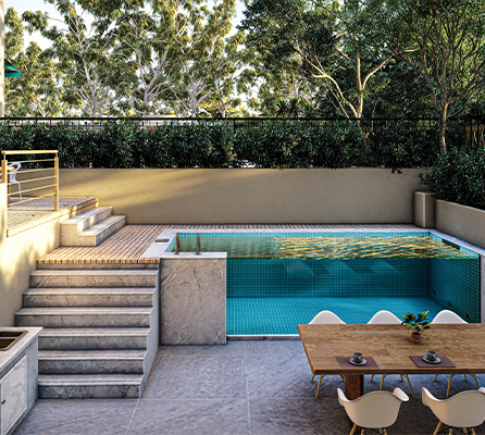 Piscine préfabriquée en plaque murale acrylique transparente personnalisée avec réservoir de filtre et conception brune