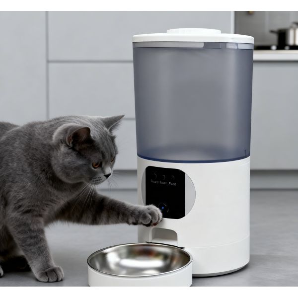 Smart Remote Control Eco-Friendly Stainless Steel & Plastic Pet Feeder for Cats & Dogs Timed Automatic Premium Food Dispenser
