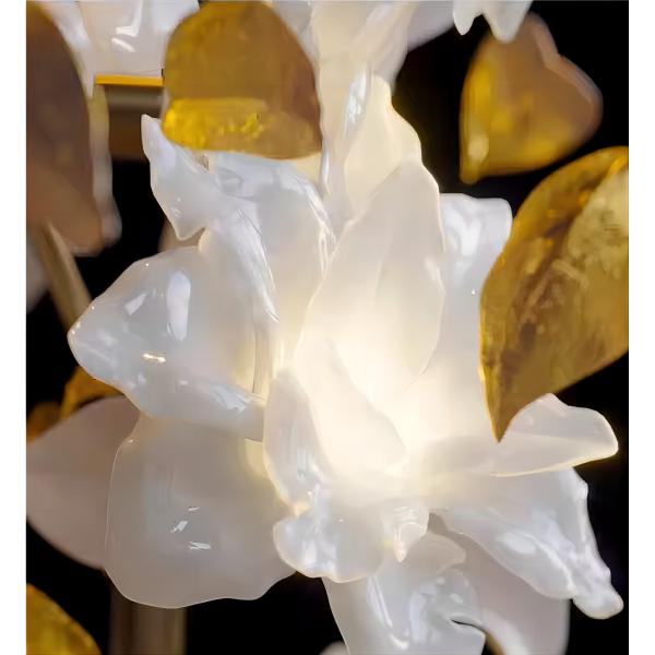 Медь + Имитация Нефритовые цветы Светлая роскошная гостиница Лофт Вилла Кристальная лестница Люстра