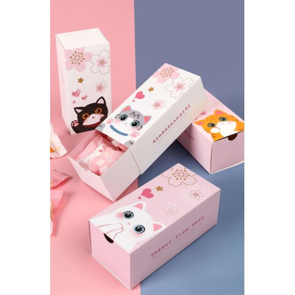 Oblong Paperboard Disposable Food Packaging Cardboard Box For Bread Macaron Cake