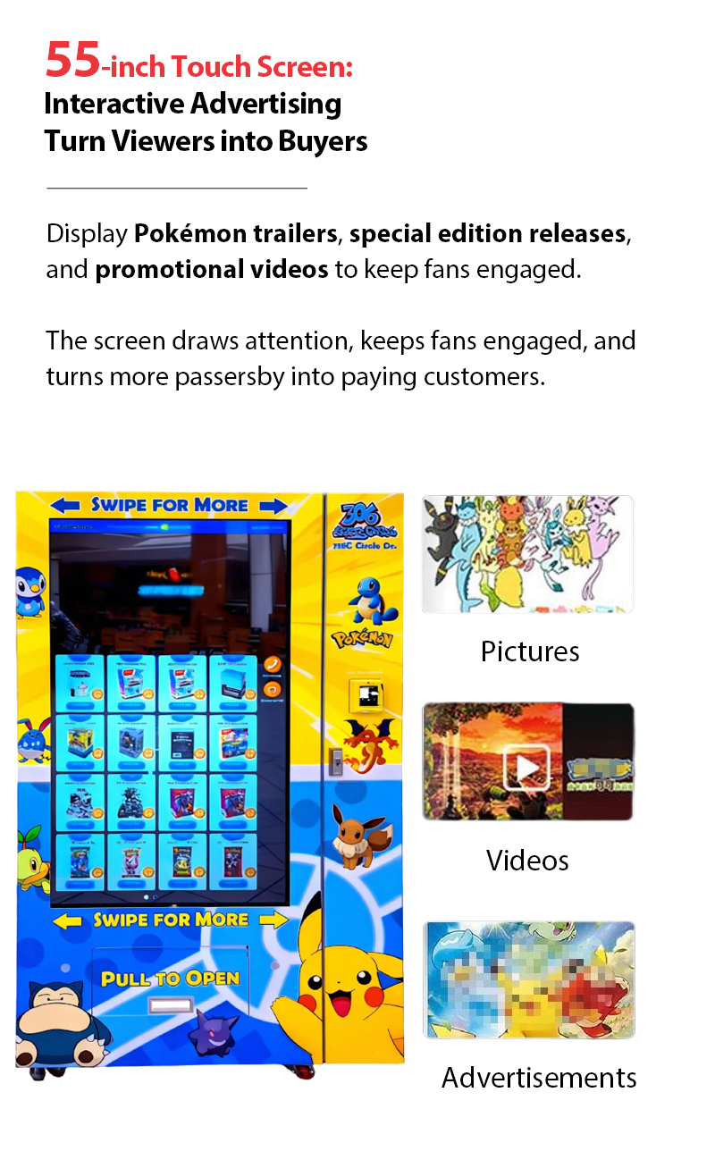 High Impact Toy Vending Machine Equipped with Advertising Screen Perfect for Displaying Detailed Product Information