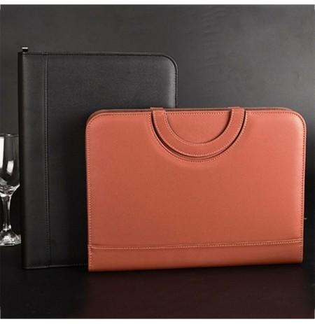 Portfólio de couro luxuoso Nontoxic Multiscene do negócio reciclável com banco do poder