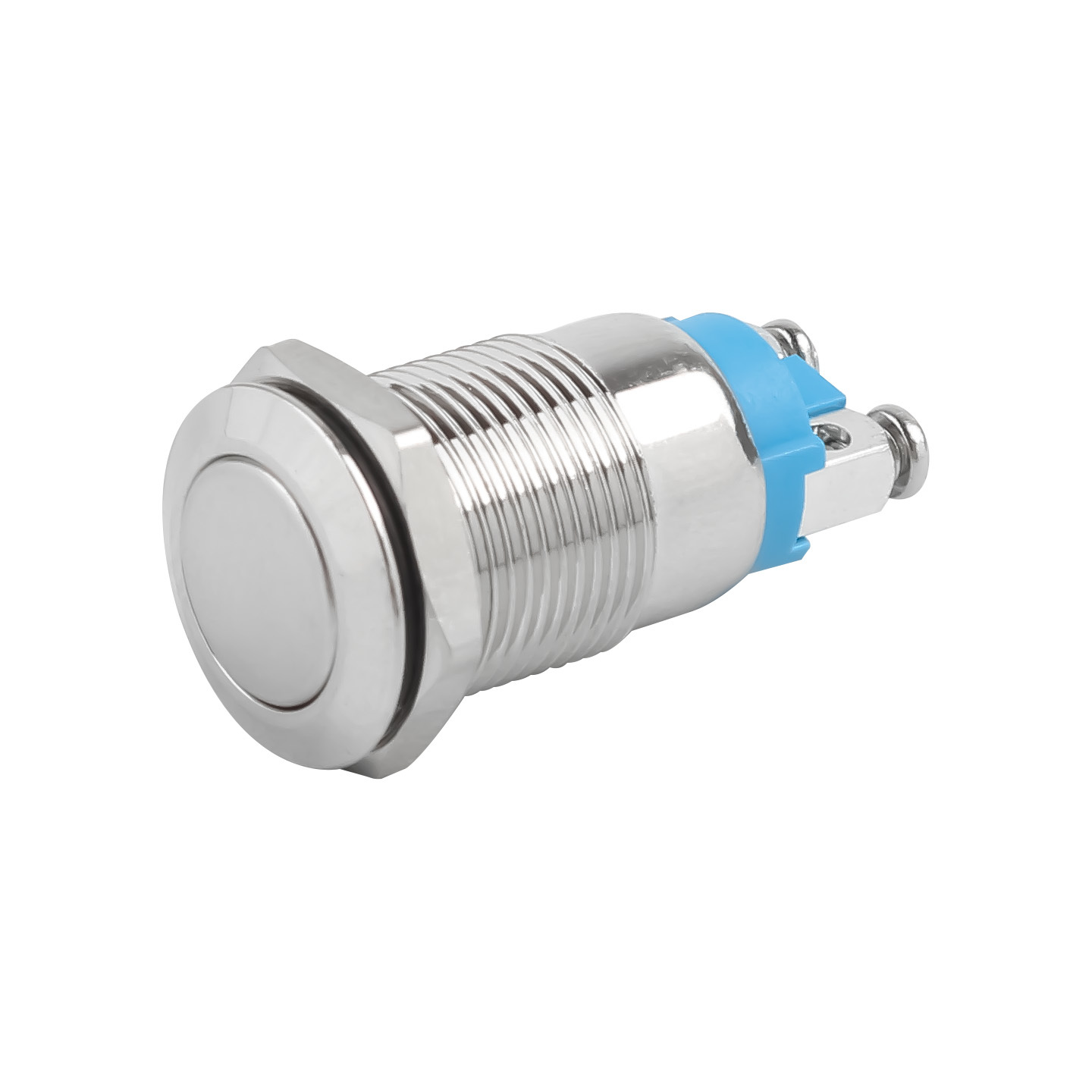 12mm Metal 2-Pin Push Button Switch, Self-Locking and Self-Resetting, Screw Terminals, Solder Pins, No Light, High Flat Head, Small Modding Button