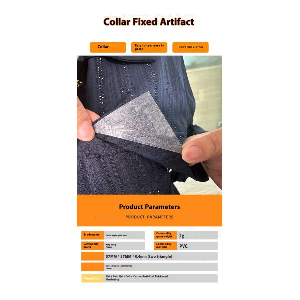 PVC Shirt Polo Collar Shaping Stickers No Crease No Curl Invisible Fixing V-Neck Shaping Labels