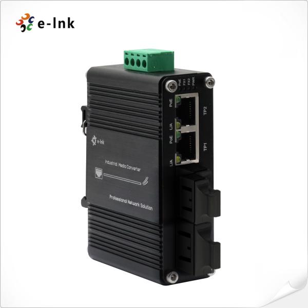 Mini industriel à 2 ports 10/100/1000T 802.3bt 90W PoE++ + commutateur à fibre à 2 ports