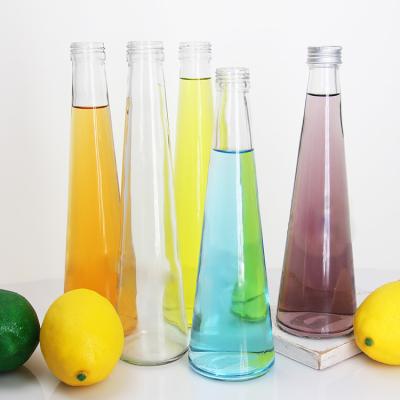 Factory Wholesale Clear Empty Square Juice Bottle Beverage Bottle Glass  8oz 16oz