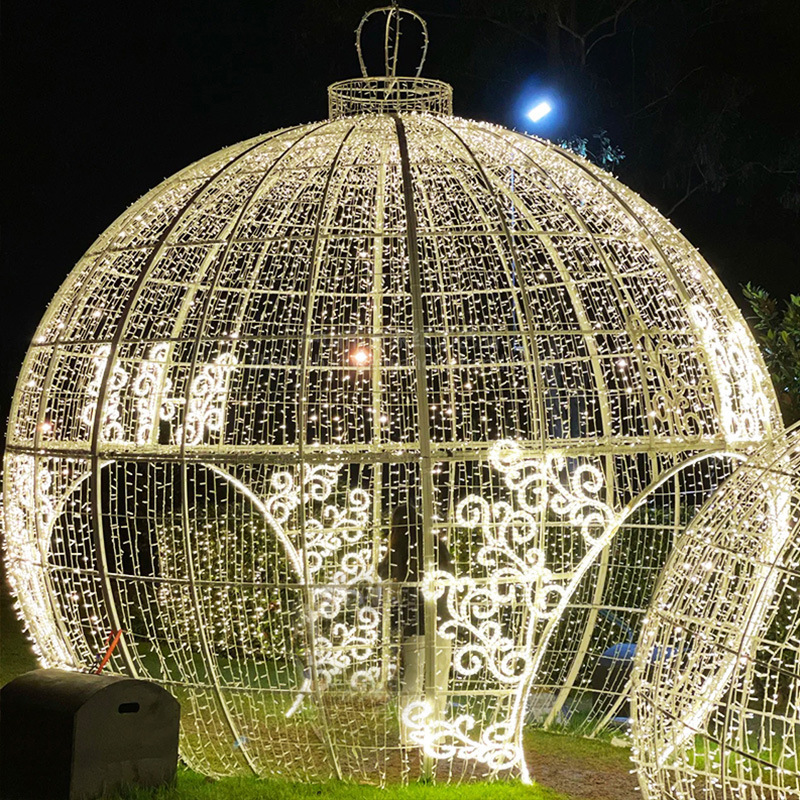 LED Sculpture Outdoor Giant Christmas Ball Colorful Light Display for Festival Holiday and Special Occasion Celebrations