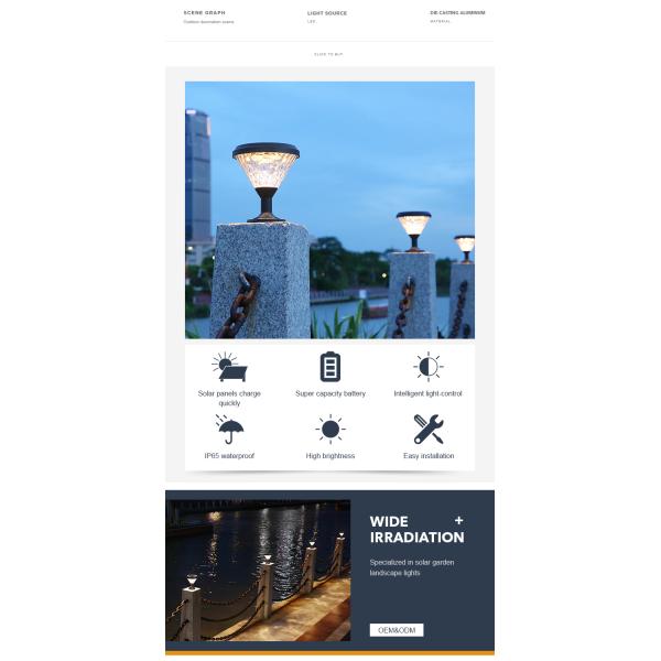 Oscuridad a la presión anti de Dawn Solar Pillar Light Rainproof para al aire libre