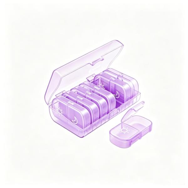 Weekly Pill Organizer 2 Times a Day, Pill Box 7 Day with One-Side Large Openings for Easy to Use, Black Privacy Protection AM PM Pill Case for Medication, Vitamins, Fish Oils, Supplements
