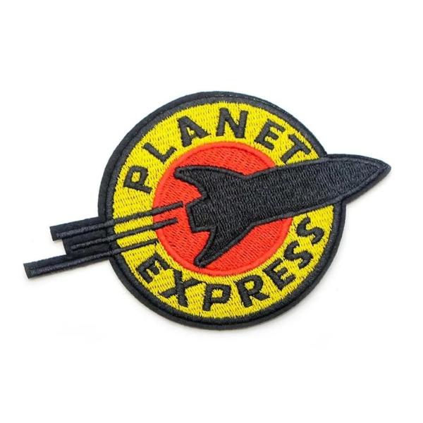 Iron On Embroidered planet express customized Backside Iron On Sew On Iron On Embroidered Patches