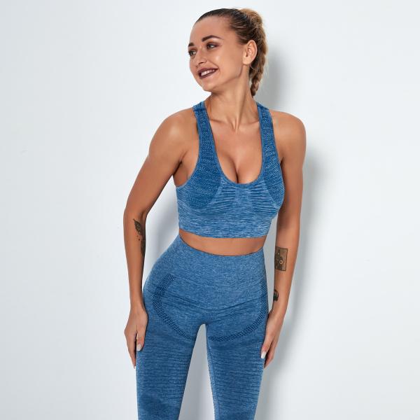 Seamlessly knitted sexy tight back sports bra female fitness yoga breathable tank top underwear