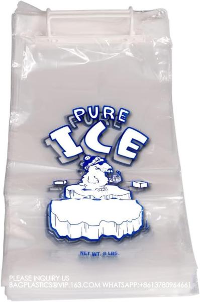 Ice Bags 10 Lb Wicketed With Twist Ties For Ice Machine - Strong Plastic 10 Lb Ice Bags With Metal Wicket