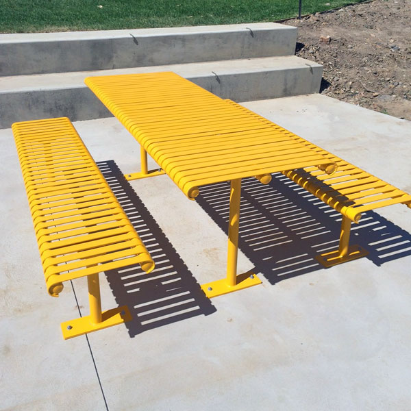 Outdoor Furniture Metal Table Bench Seat Dining Table Chair Set