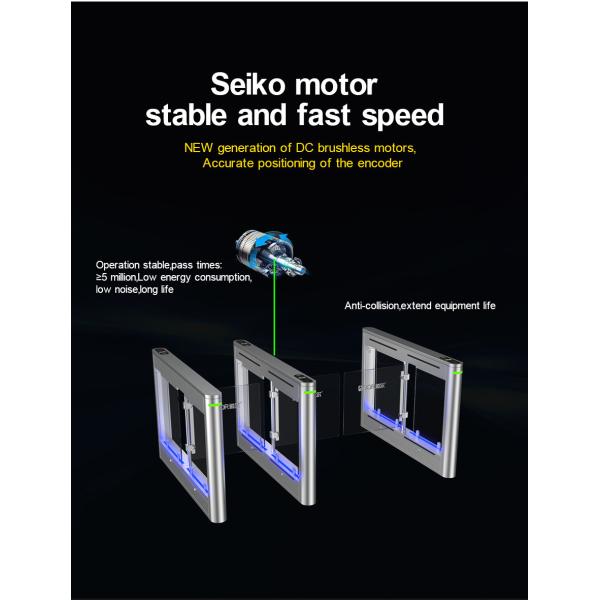 Ворота турникета стального вырезывания лазера пешеходные с контактом лицевого опознавания сухим