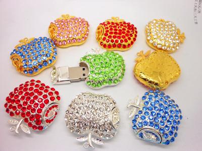 Corporate Gifts Aluminium Diamond Apple Shape Jewelry 2.0 USB flash drive 8Gb