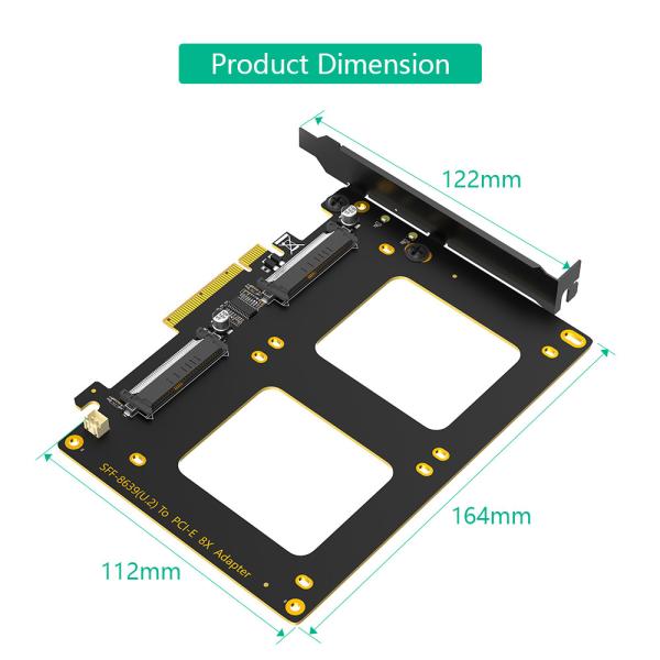 Dual U.2 SSD To PCIe 4.0 X8 Adapter Lightning-Fast Data Transfer