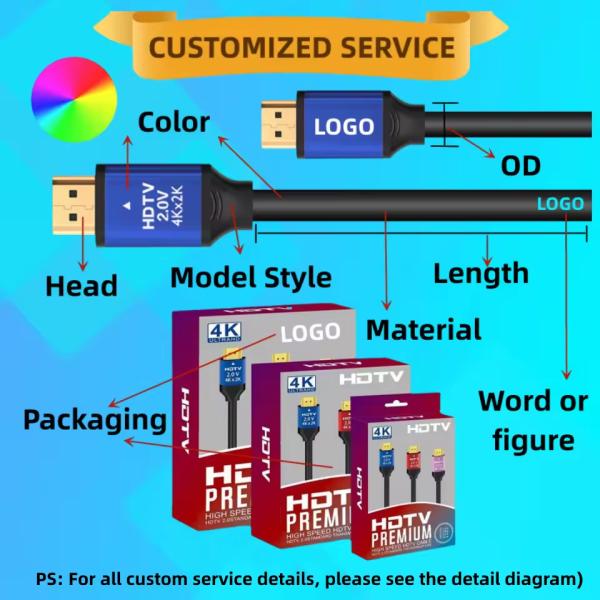 OEM высокоскоростной HDMI 2.0 к HDMI 2.0 кабель 60HZ 4K поддержка высокой полосы пропускания