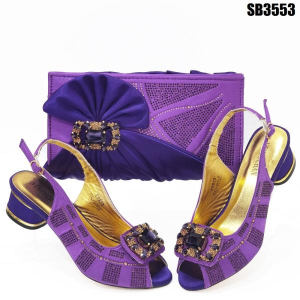Supoo evening  Italian ladies shoes matching bags african wedding low heel shoes for lady