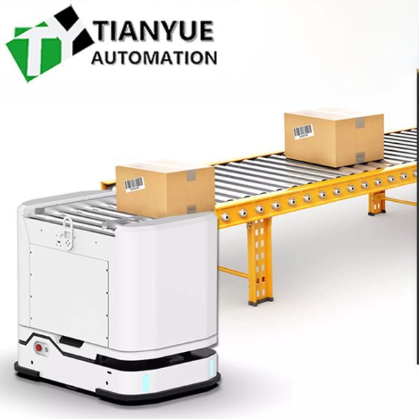 AGV Automated Guided Vehicle with 100KG-1000KG Rated Load 8 Hours Battery Life and Stainless Steel Shell