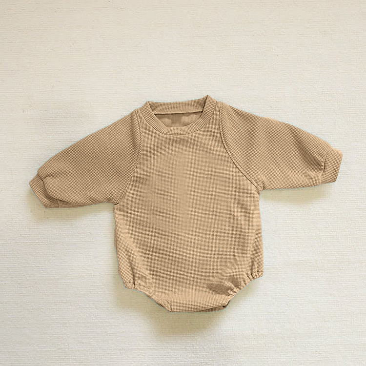 Изготовленный на заказ младенческий хлопок Rompers ткани вафли младенца Sleepwear комбинезона 1 части дома